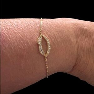Pretty Bird Jewelry Gold Tone and Clear CZ Slider Bracelet
